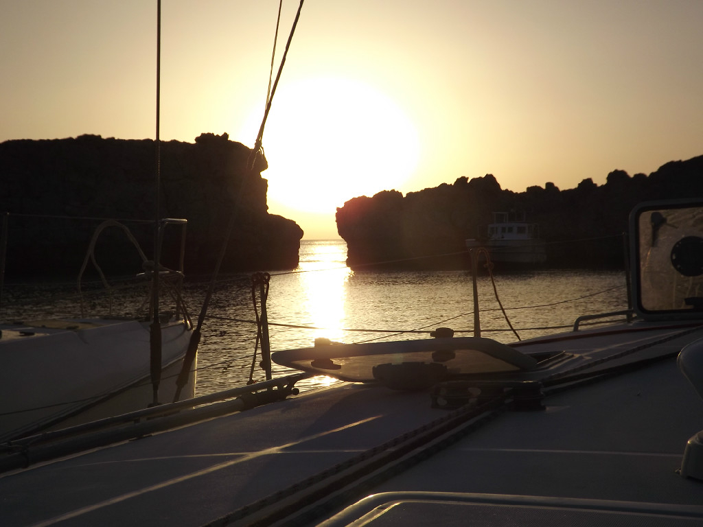 Greece - Sunset over the bow